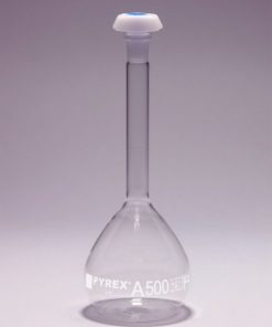 Pyrex® Flasks, volumetric, Class A, works certified, USP/ISO/DIN tolerances