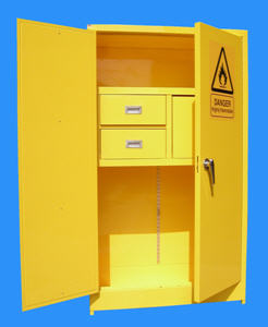 Flammable liquid storage cabinet managers